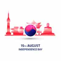 Vector gratuito fondo de monumentos del día de independencia de corea del sur