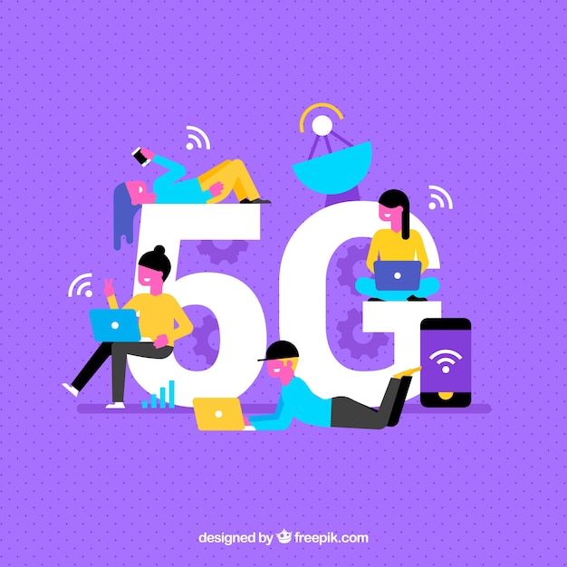 Fondo morado de 5G