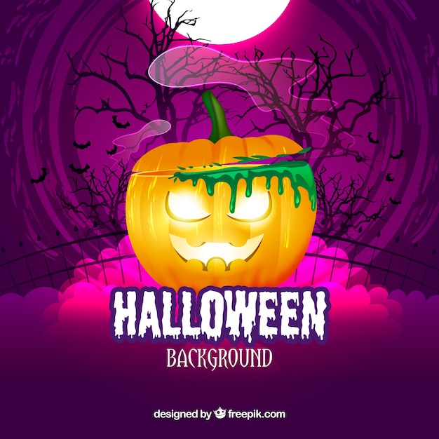 Vector gratuito fondo morado de calabaza malvada