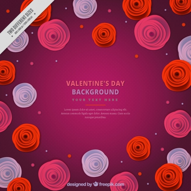 Vector gratuito fondo morado con flores redondas para el día de san valentín