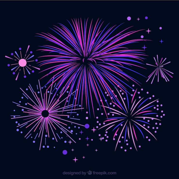 Vector gratuito fondo morado de fuegos artificiales