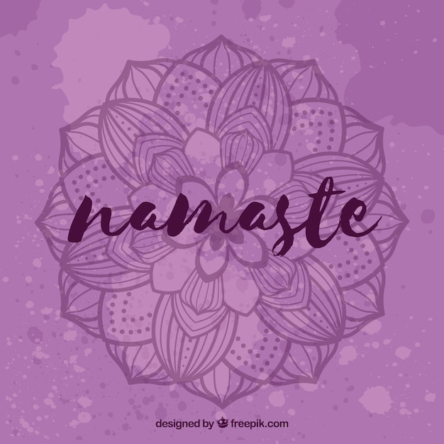 Vector gratuito fondo morado de namaste con mandala