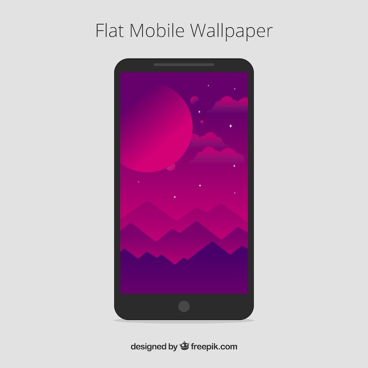 Vector gratuito fondo morado de paisaje para móvil