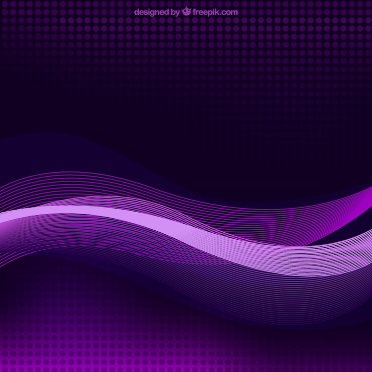 Vector gratuito fondo morado con puntos y formas onduladas