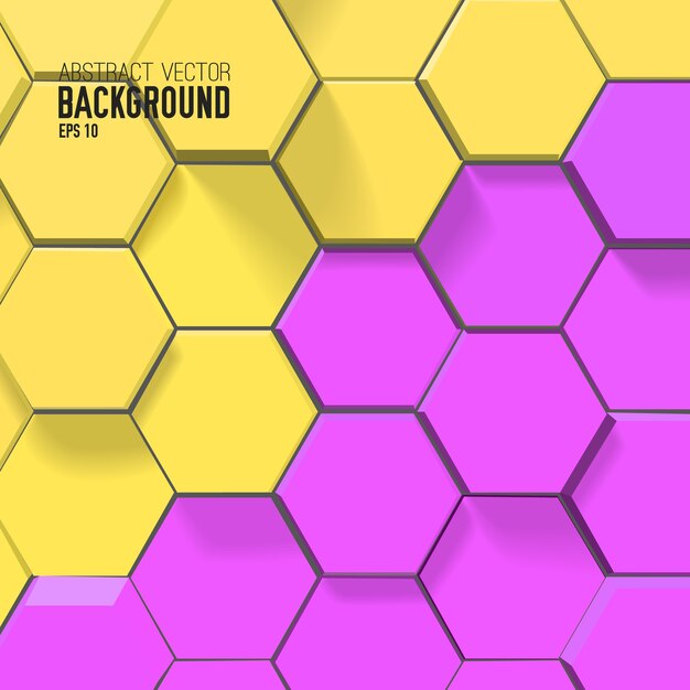 Fondo de mosaico abstracto con coloridos hexágonos conectados