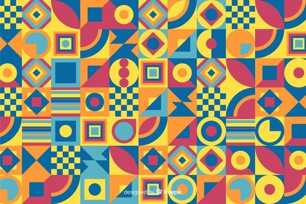 Fondo de mosaico colorido decorativo con formas geométricas