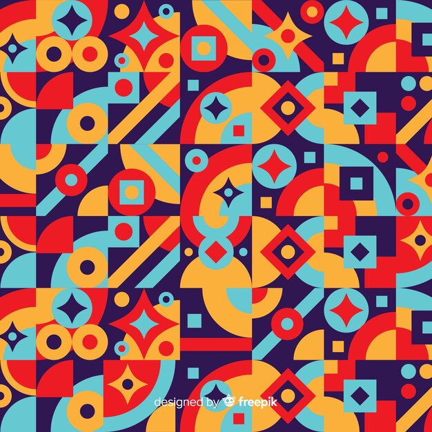 Fondo de mosaico con formas geométricas coloridas