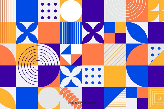 Fondo de mosaico con formas geométricas coloridas