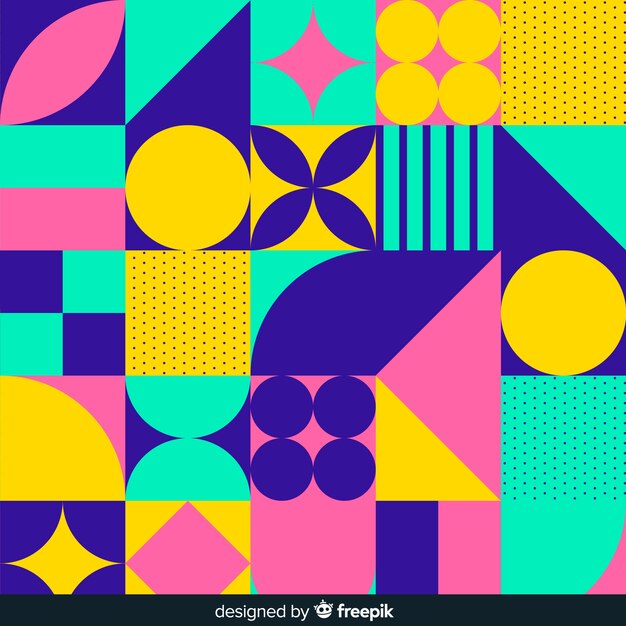 Fondo de mosaico con formas geométricas coloridas
