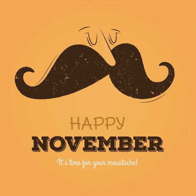 Fondo de movember con bigote vintage 