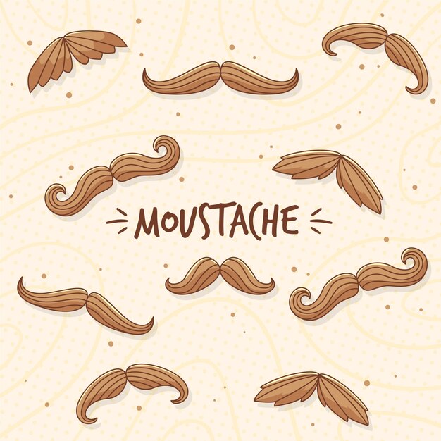 Vector gratuito fondo de movember de bigotes dibujados a mano