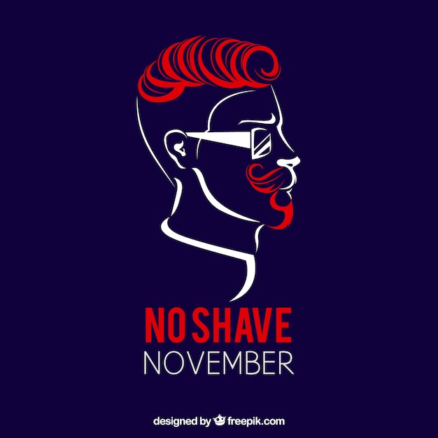 Vector gratuito fondo de movember con detalles naranjas