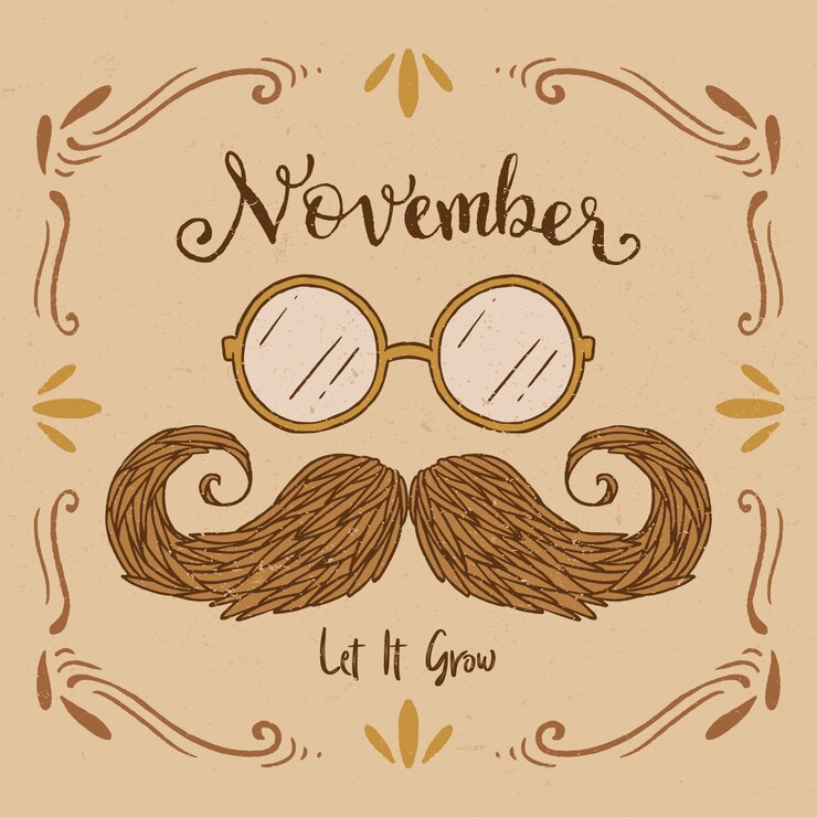 Vector gratuito fondo de movember dibujado a mano