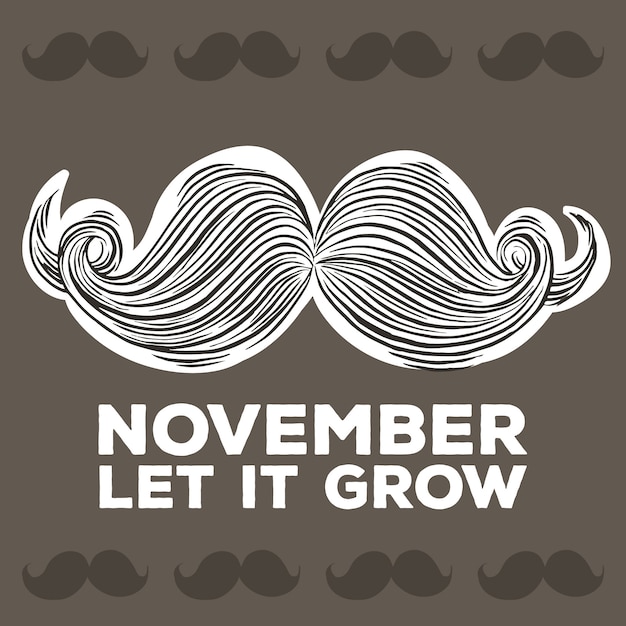 Vector gratuito fondo de movember con un gran bigote de rayas