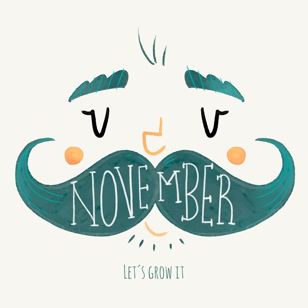 Fondo de movember con lettering dibujado a mano