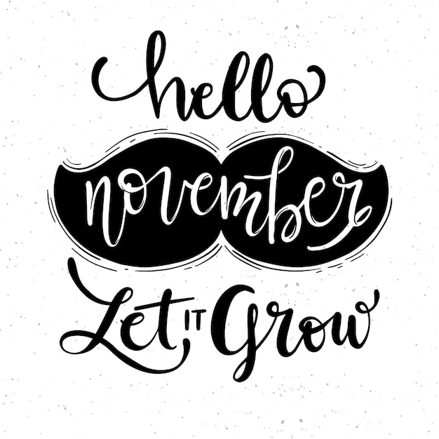 Fondo de movember con lettering