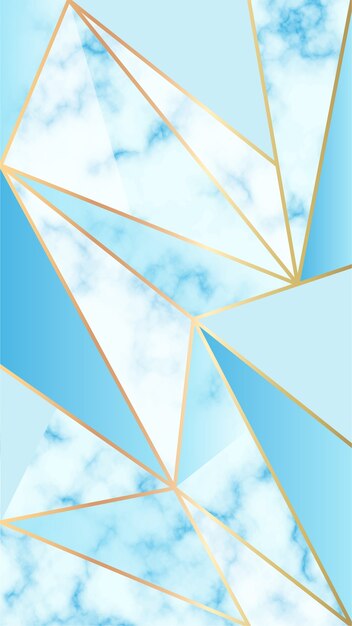 Fondo de móvil con efecto mármol y formas geométricas azules