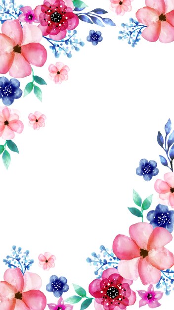 Fondo de móvil con flores de acuarela