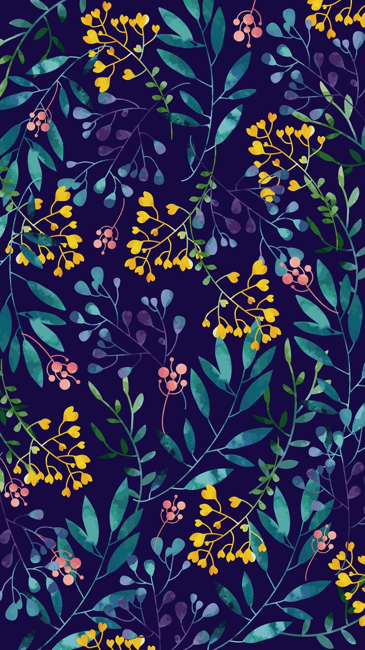 Fondo para móvil con flores amarillas  de acuarela