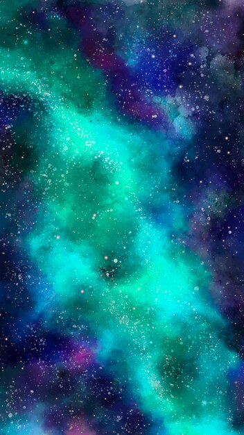 Fondo de móvil de galaxia en tonos verdes