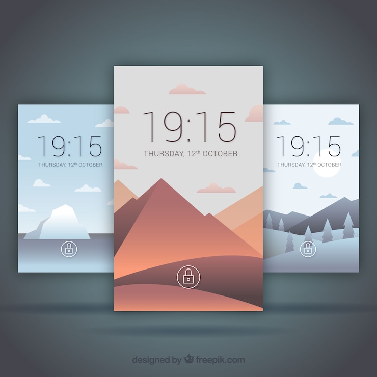 Vector gratuito fondo de móvil con paisaje