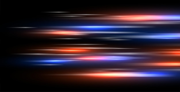 Fondo de movimiento colorido de luces de líneas de velocidad