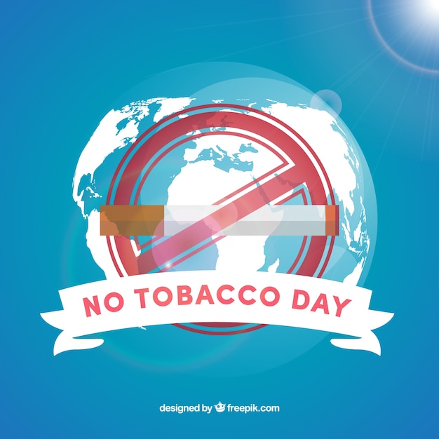 Vector gratuito fondo de mundo y cigarro del día libre de tabaco