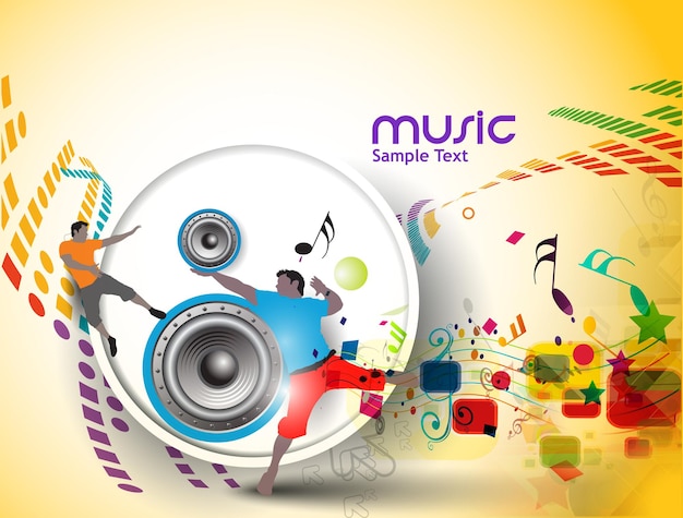 Fondo de música diseño de vectores de ilustración de festival de melodía musical.