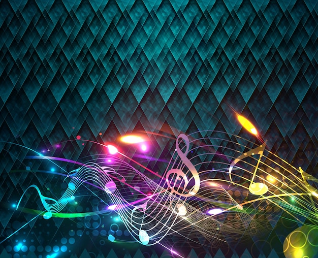 Fondo de música Ilustración de festival de melodía musical Diseño vectorial.