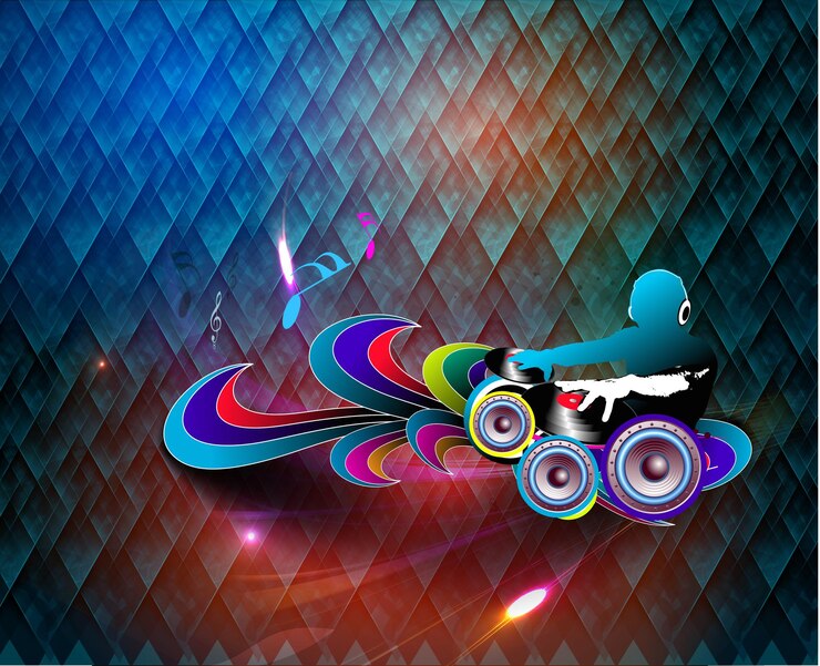 Vector gratuito fondo de música ilustración de festival de melodía musical diseño vectorial.
