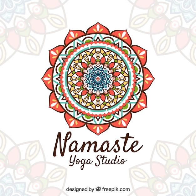 Vector gratuito fondo de namaste con bonito mandaa