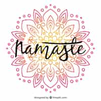 Vector gratuito fondo namaste con bonito mandala dibujado a mano