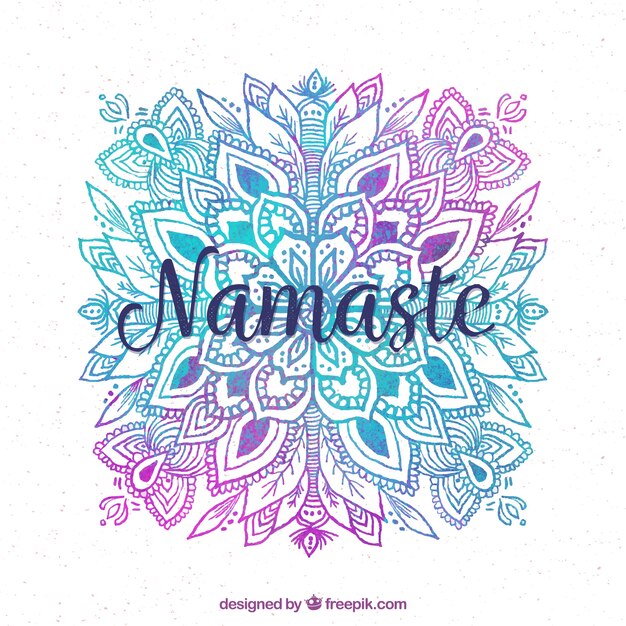 Fondo de namaste con mandala de acuarela 