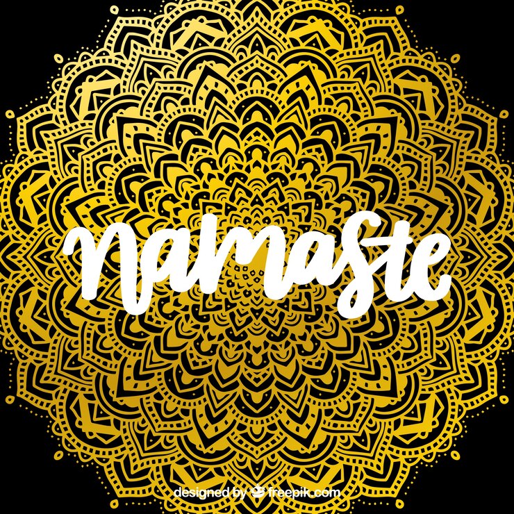 Vector gratuito fondo namaste con mandala dorado