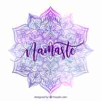 Vector gratuito fondo namaste con mandala morado de acuarela