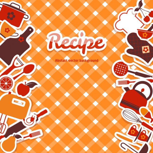 Fondo naranja acerca de recetas