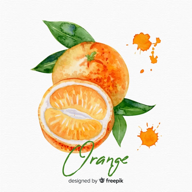 Fondo naranja acuarela