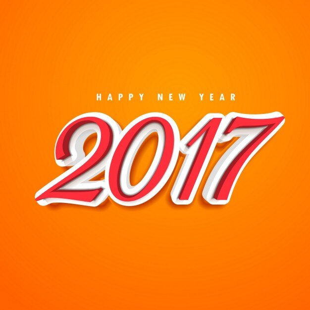 Fondo naranja de feliz año nuevo 2017