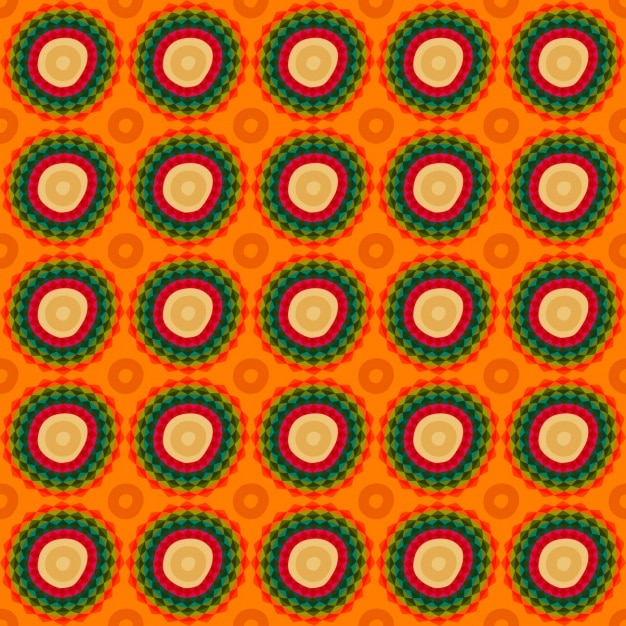 Fondo naranja con formas abstractas circulares