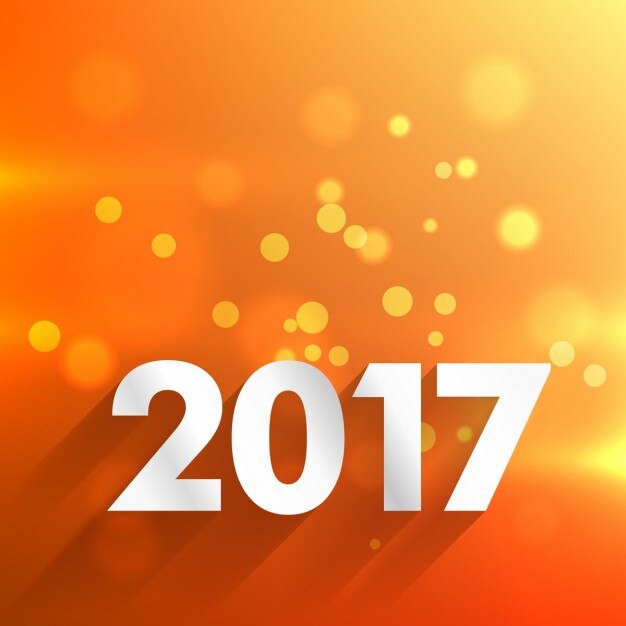Fondo naranja con luces para año nuevo