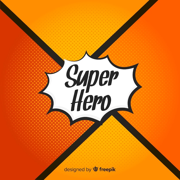 Vector gratuito fondo naranja de medios tonos de superhero