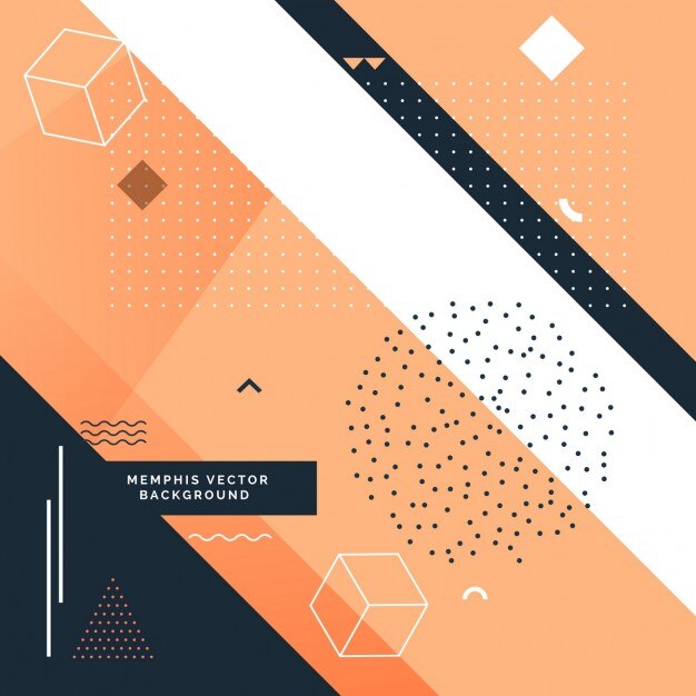 Fondo naranja y negro con formas geométricas