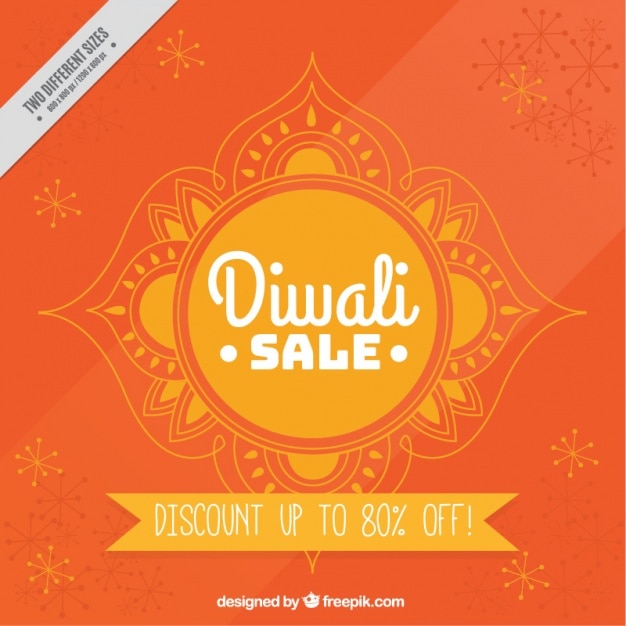 Vector gratuito fondo naranja de rebajas de diwali