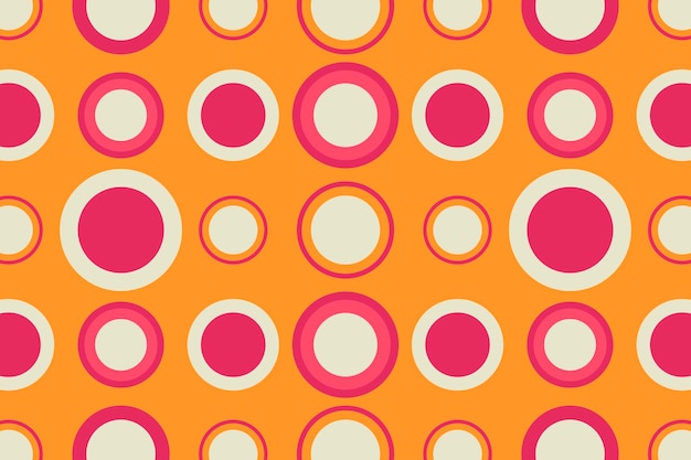 Fondo naranja retro, vector de forma de círculo geométrico