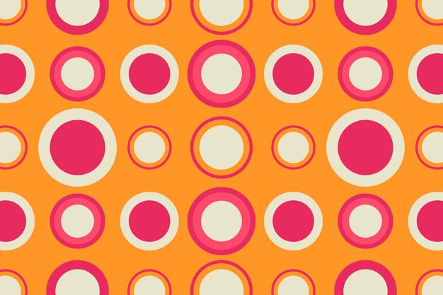 Fondo naranja retro, vector de forma de círculo geométrico