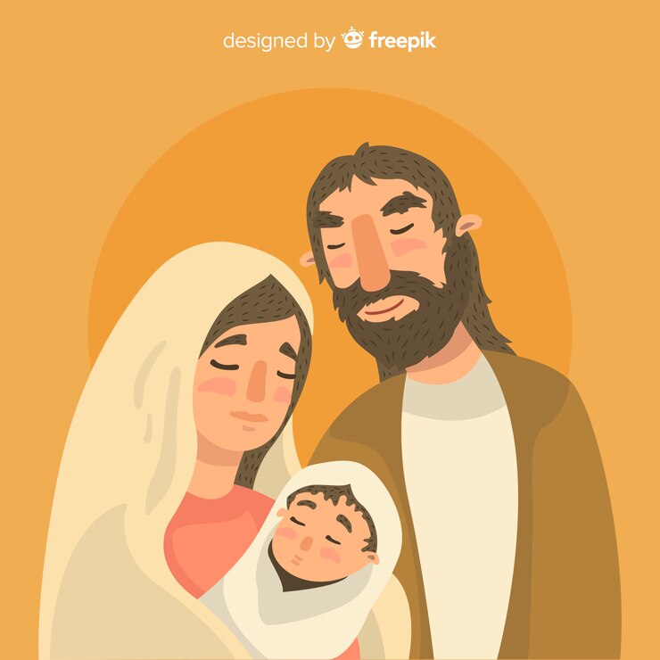 Vector gratuito fondo natividad retrato dibujado a mano