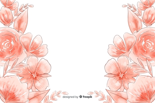 Vector gratuito fondo natural en acuarela con flores