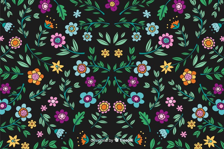 Vector gratuito fondo natural con flores coloridas