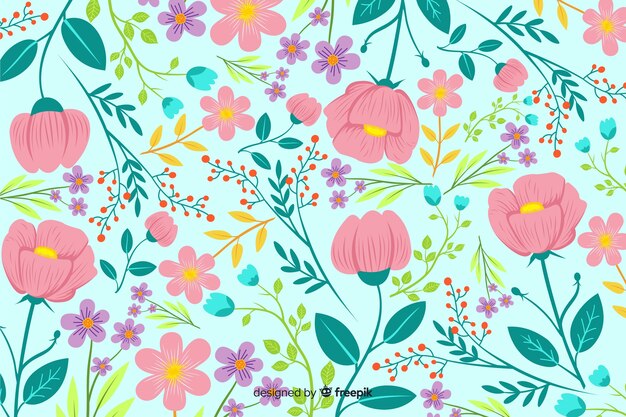 Fondo natural con flores coloridas