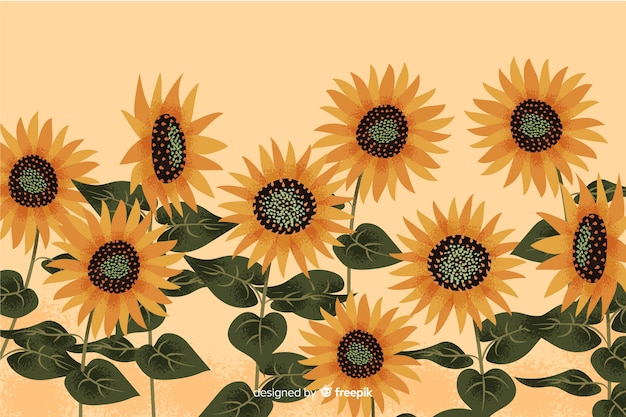 Vector gratuito fondo natural con flores dibujadas a mano